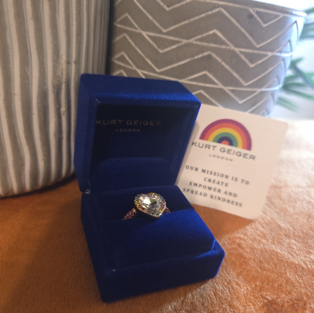 Kurt Geiger Heart Ring with Colorful Stones - Picture 9 of 13